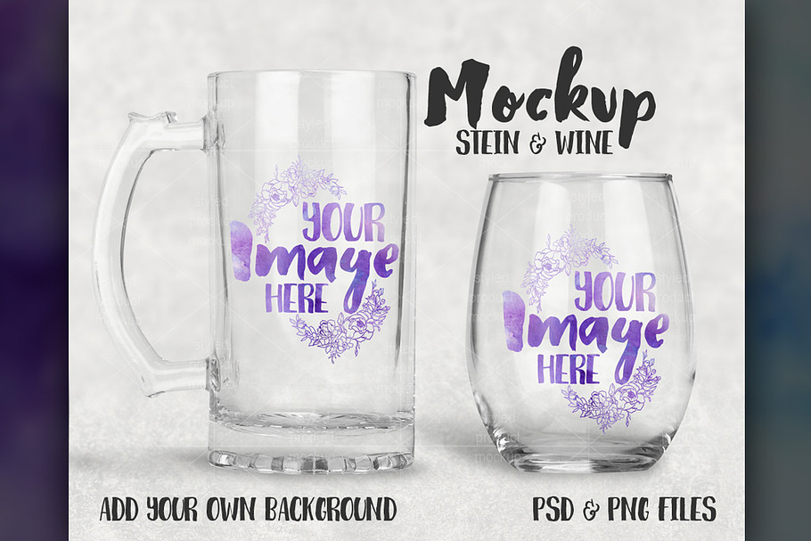 Wine Glass and Beer Stein Mockup in Product Mockups - product preview 8