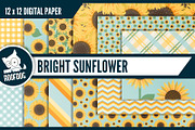 Bright sunflower digital paper