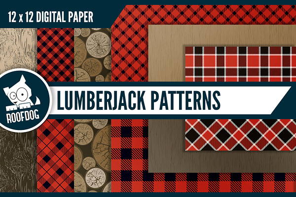 Outdoor lumberjack digital paper