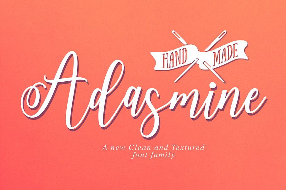 Adasmine Clean & Textured Script in Script Fonts - product preview 8