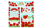 Welcome Spring banner template with flowers