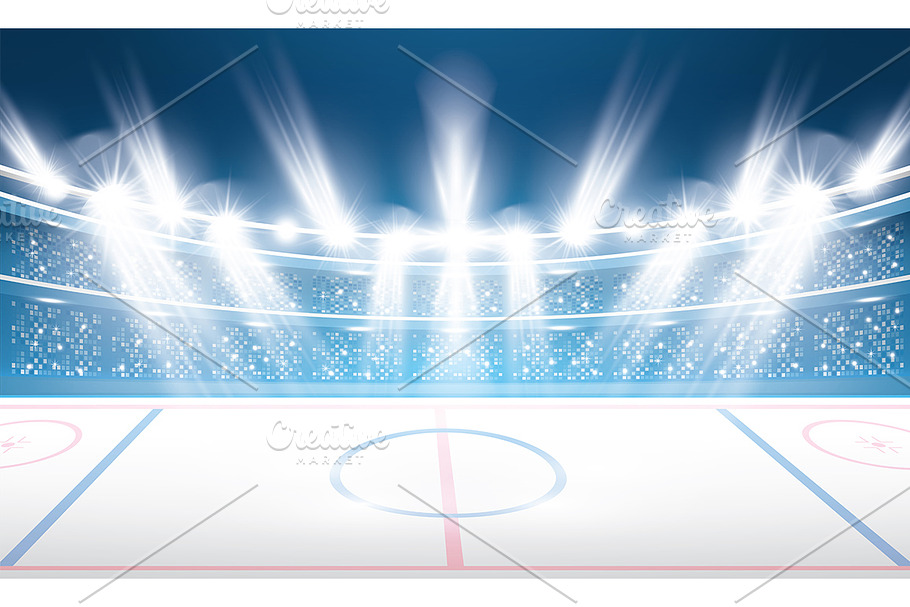 Ice Hockey Stadium with Spotlights.  in Illustrations - product preview 8