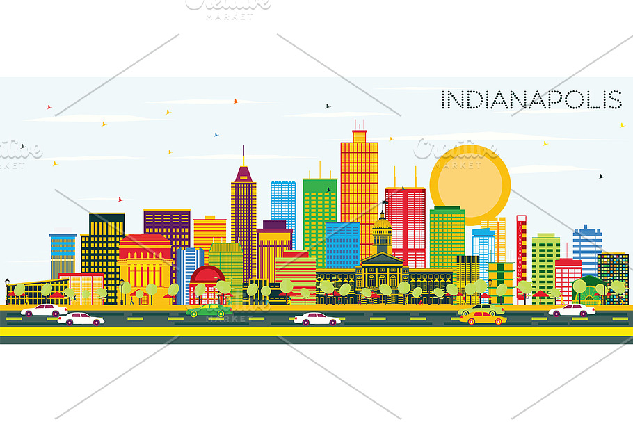 Indianapolis Skyline in Illustrations - product preview 8