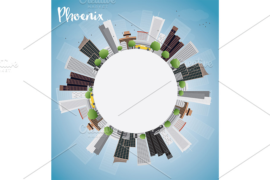 Phoenix Skyline in Illustrations - product preview 8