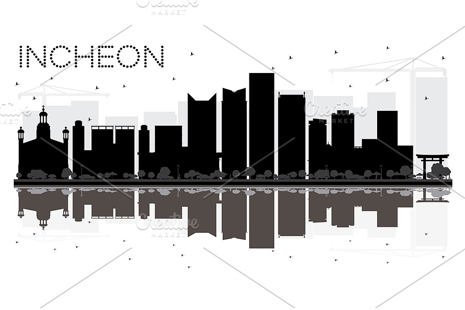 Incheon City skyline in Illustrations - product preview 8