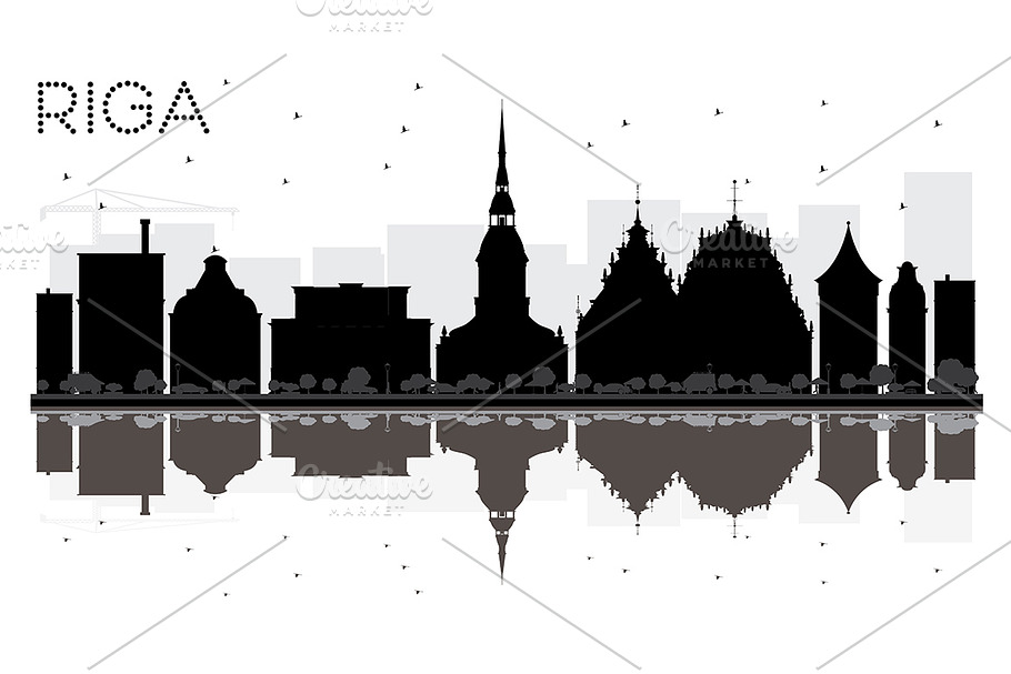 Riga City skyline in Illustrations - product preview 8