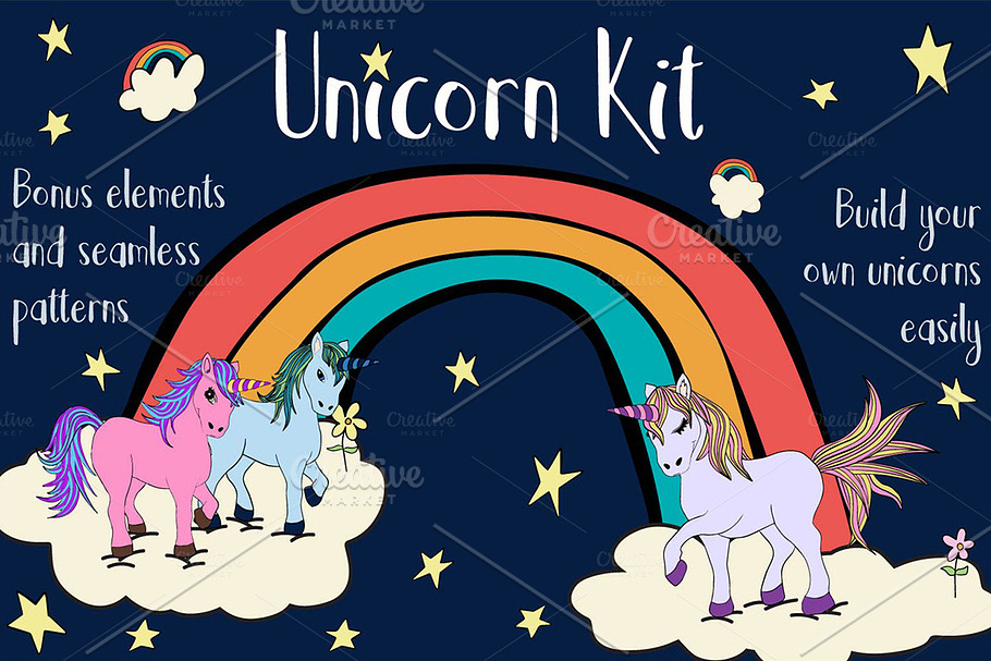 Unicorn Kit: Build your own unicorns in Illustrations - product preview 8