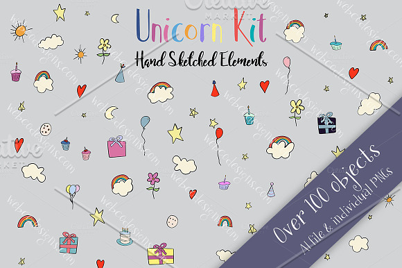 Unicorn Kit: Build your own unicorns in Illustrations - product preview 2