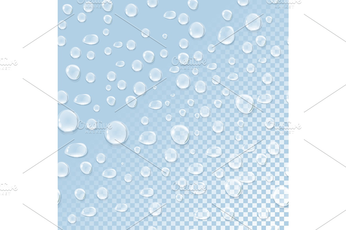 Seamless Pattern with Water Liquid Drops in Illustrations - product preview 8