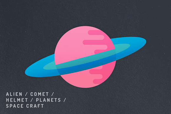 12 Vibrant Space Icons in Graphics - product preview 5