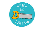 Funny hand drawn Father's Day greeting card