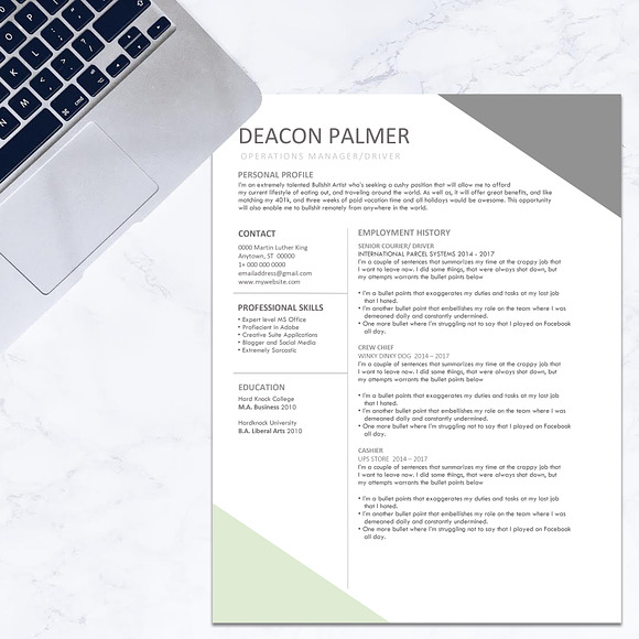 RESUME TEMPLATE - ANGLES in Resume Templates - product preview 1