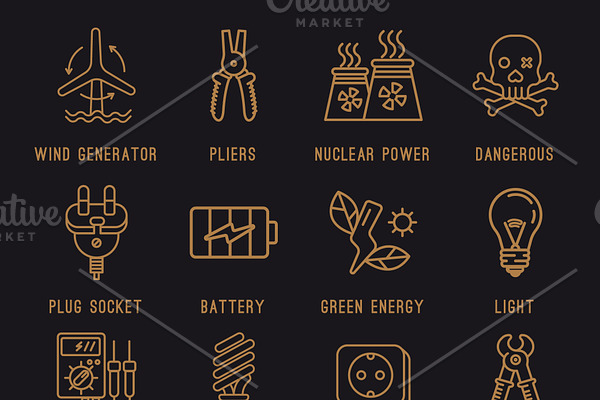 Electricity icons.