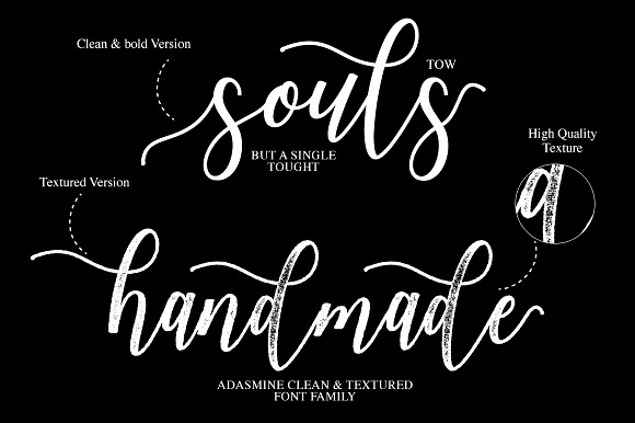 Adasmine Clean & Textured Script in Script Fonts - product preview 19