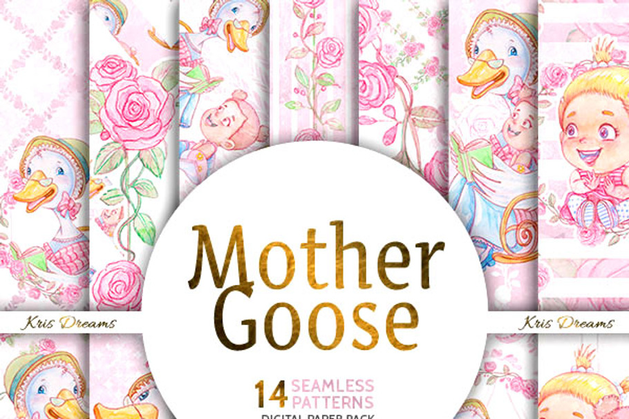 Mother Goose Digital Paper in Patterns - product preview 8