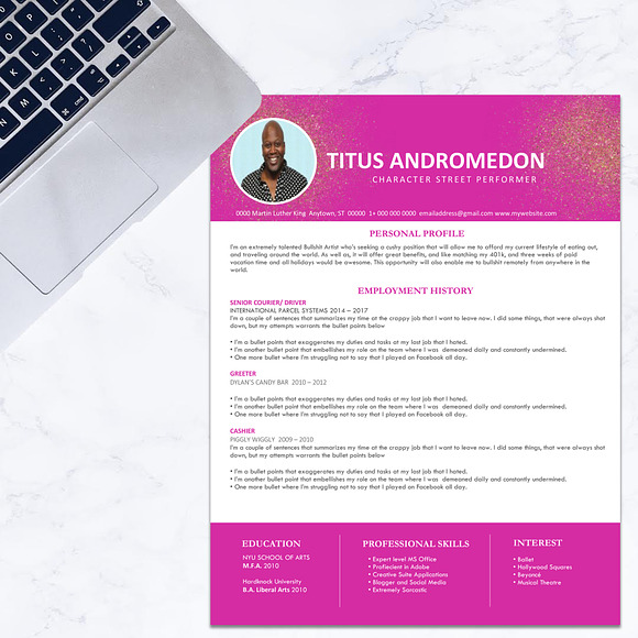 RESUME - THE TITUS in Resume Templates - product preview 1