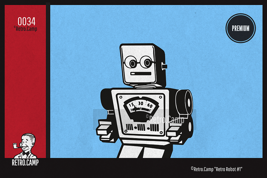 Retro.Camp 0034 - "Retro Robot #1" in Illustrations - product preview 8