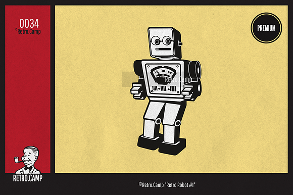 Retro.Camp 0034 - "Retro Robot #1" in Illustrations - product preview 3