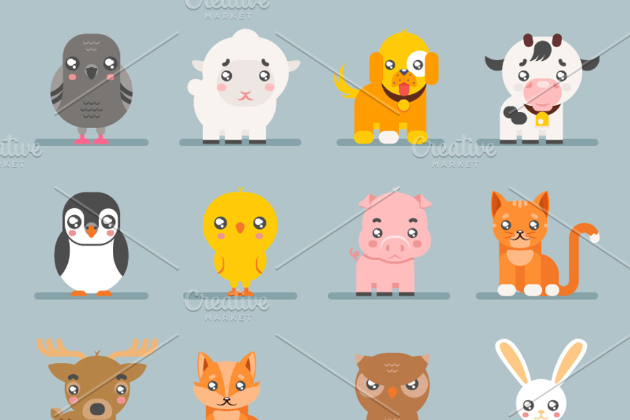 Cute baby animals in Cute Icons - product preview 8