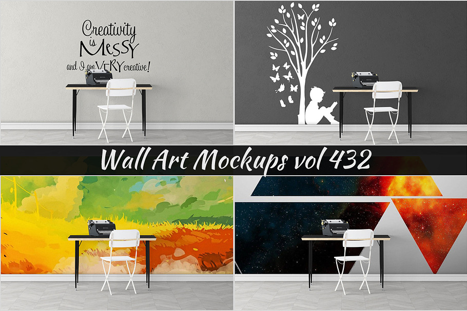 Wall Mockup - Sticker Mockup Vol 432 in Print Mockups - product preview 8