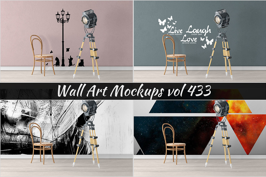 Wall Mockup - Sticker Mockup Vol 433 in Print Mockups - product preview 8