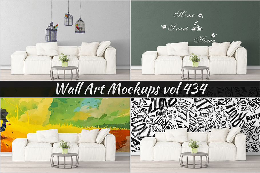 Wall Mockup - Sticker Mockup Vol 434 in Print Mockups - product preview 8