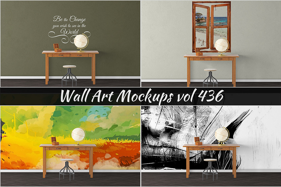 Wall Mockup - Sticker Mockup Vol 436 in Print Mockups - product preview 8