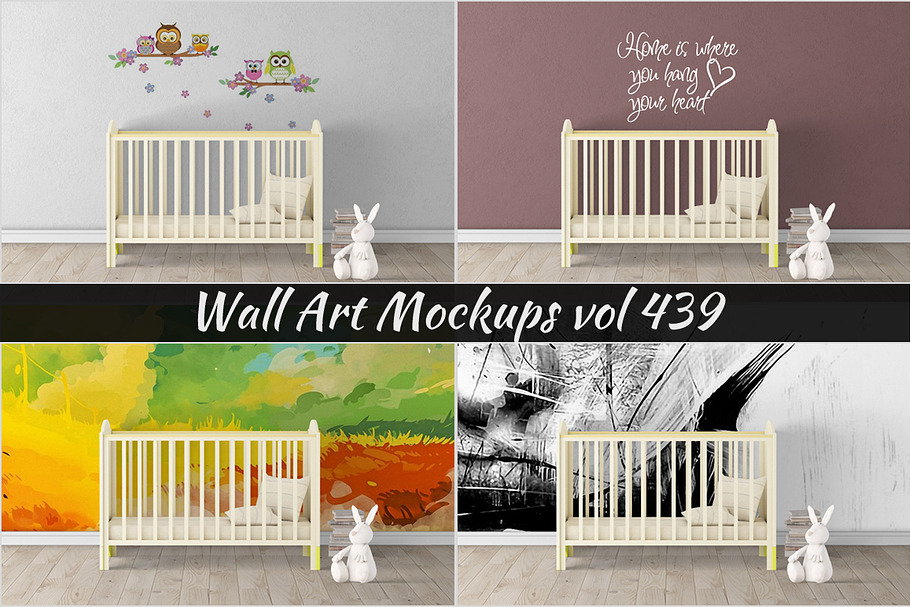 Wall Mockup - Sticker Mockup Vol 439 in Print Mockups - product preview 8