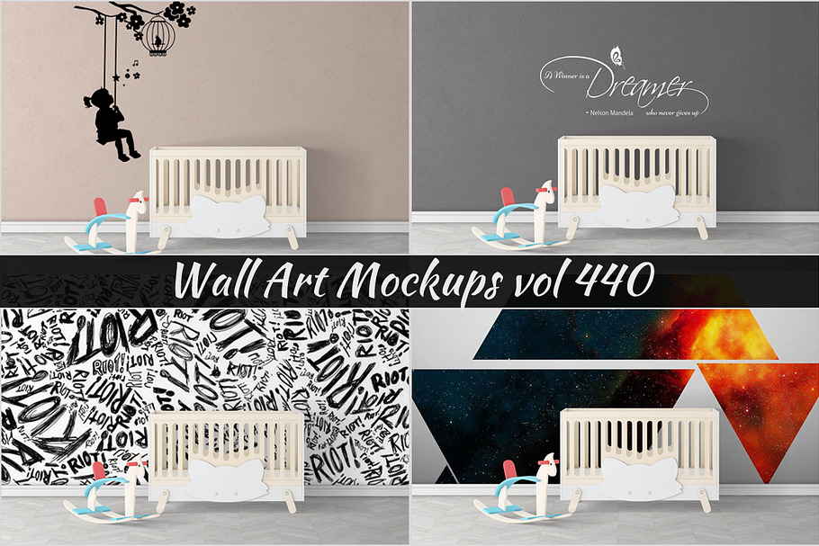 Wall Mockup - Sticker Mockup Vol 440 in Print Mockups - product preview 8