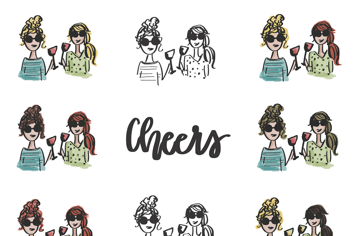 Wine Gals in Illustrations - product preview 8