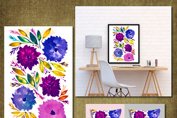 Hand painted flowers1J