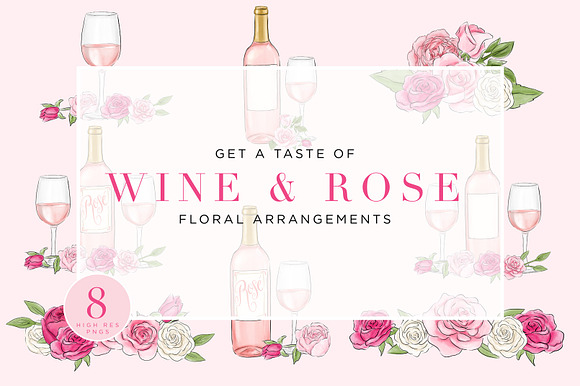 Rosé All Day Design Elements in Illustrations - product preview 2