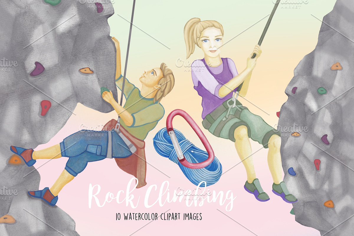 Rock Climbing Clipart Images in Illustrations - product preview 8