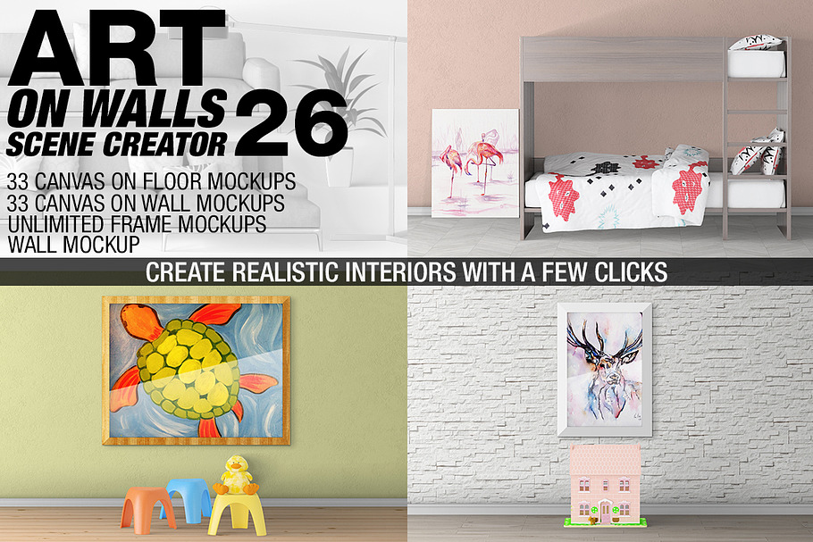 Canvas Mockups - Frames Mockups v 26 in Print Mockups - product preview 8