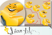 Cartoon emotions euro icon set