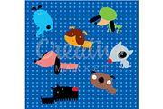 Cute Puppies Vector Collection