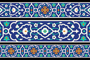 3 Arabic Floral Seamless Borders