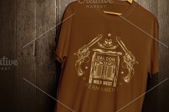 Wild West T-shirts And Poster Labels in Illustrations - product preview 1