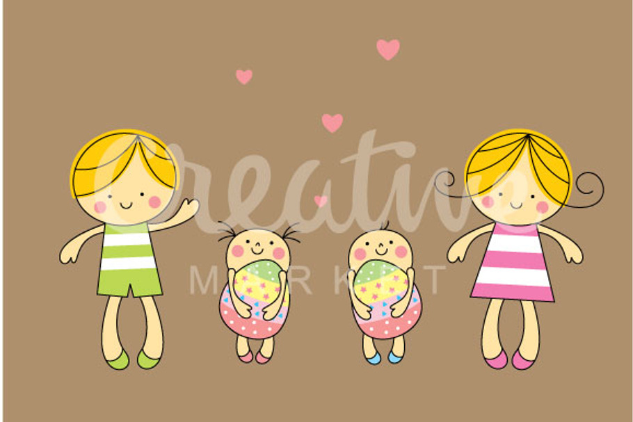 Happy Easter Family in Illustrations - product preview 8