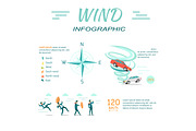 Wind Infographic Flat Design Vector Illustration