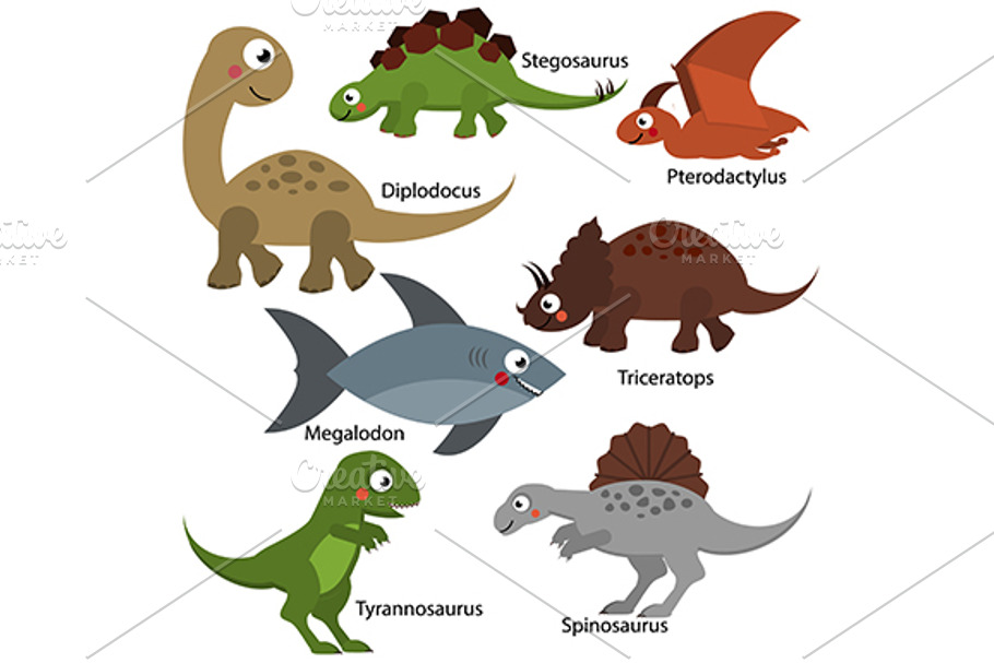 Cute dinosaurus set. eps+jpg in Illustrations - product preview 8