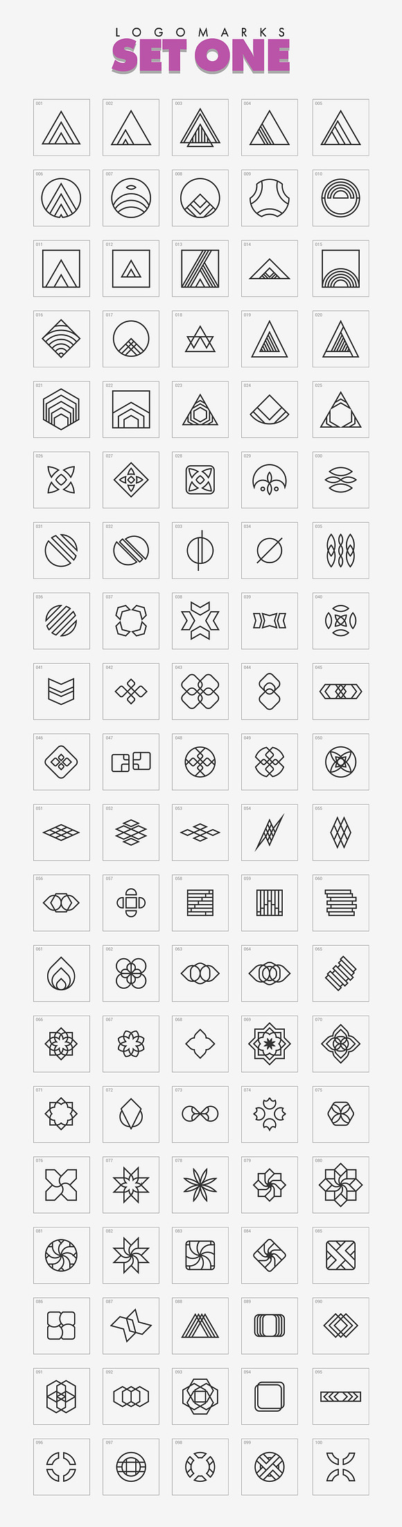 1000+ Geometric Logo Marks Bundle in Logo Templates - product preview 3