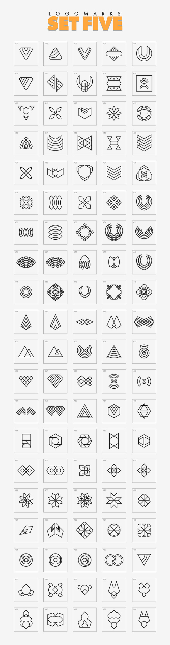 1000+ Geometric Logo Marks Bundle in Logo Templates - product preview 7