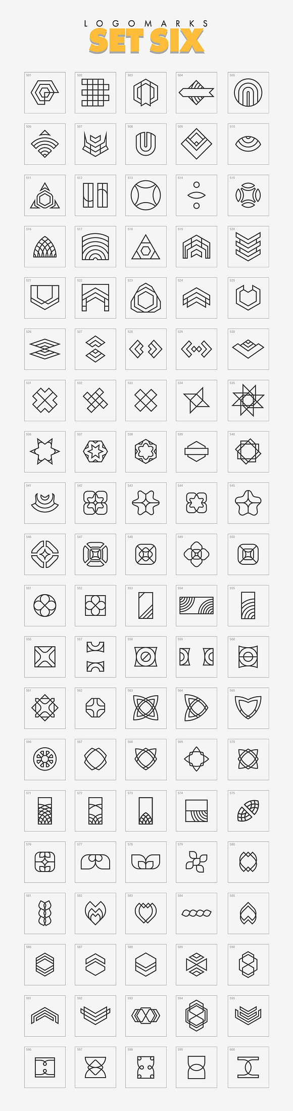 1000+ Geometric Logo Marks Bundle in Logo Templates - product preview 8