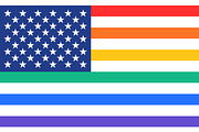 Poster of rainbow United States of America flag