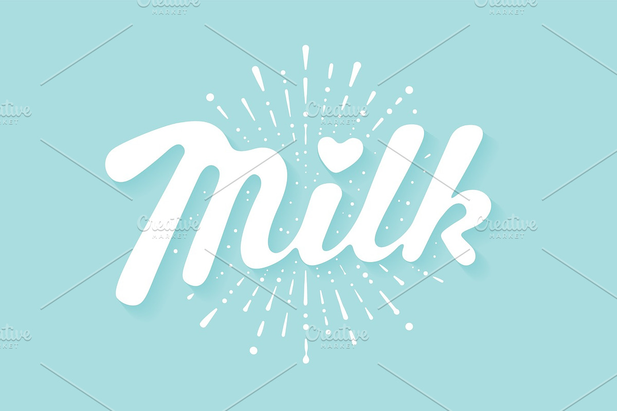 Lettering Milk and milk drop splash in Illustrations - product preview 8