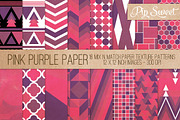 Pink Purple Paper 16 Pattern Set
