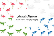 Ten seamless animal pattern