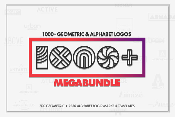 1000+ Geometric Logo Marks Bundle in Logo Templates - product preview 11