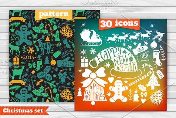 30 icons+pattern in Holiday Icons - product preview 4